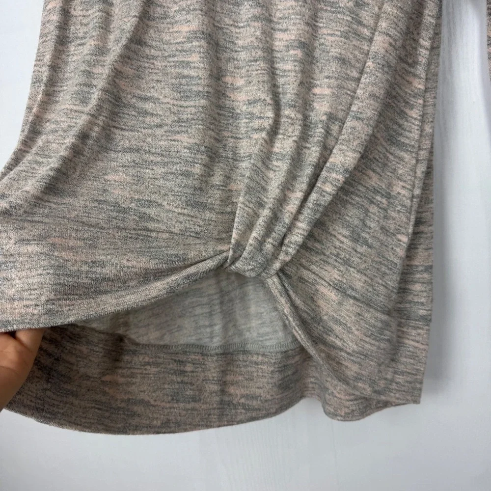 Juicy Couture‎ Top Women Size XL Pink Grey Heather Twist Pullover Long Sleeve